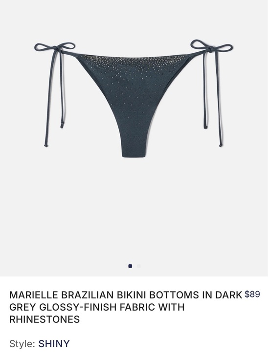 Marielle Other - Dark Grey Rhinestone Brazilian Bikini Bottoms